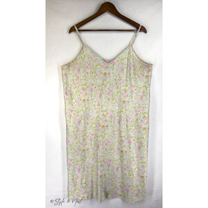 VTG Cabernet Dainty Rose Floral Babydoll Cami Slip Dress Nightgown Lingerie XL
